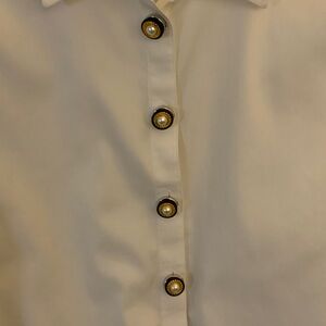 Pearl faux gold tone and black button clip cover set of 4